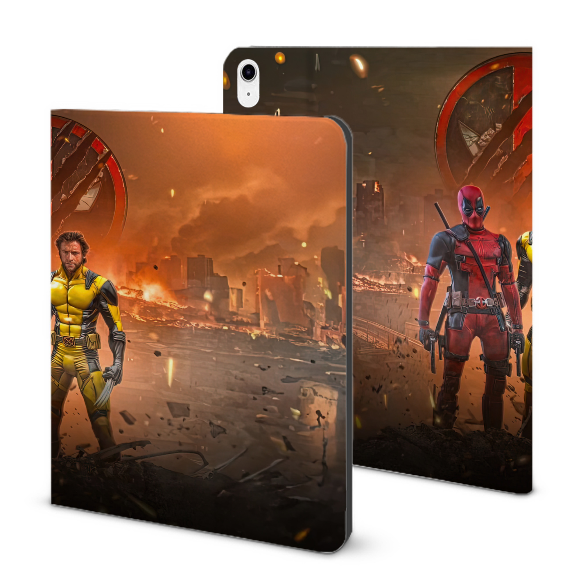 （画像用） Deadpool デッドプール IPad ケース ブック型 PUレザー TPU 耐衝撃 軽量 薄型 ペン収納なし 全面保護 IPad 各モデル対応